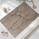 Ultraweicher Badeteppich 120 x 200 cm, rutschfest, saugfähig, maschinenwaschbar, komfortabel für Bad, Badewanne und Dusche, blau-lila Mosaikmuster