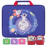 wonneklein TipToi Tasche – Aufbewahrung & Organizer für Bücher, Stift & Zubehör – robuste Transporttasche mit Weltraum Motiv – kompatibel mit TipToi & Edurino – Platz für bis zu 8 Bücher