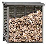 Gartenpirat Holzunterstand für Kaminholz aussen mit Rückwand – Kaminholzregal für 2 m³ Holz – 208 x 200 x 75 cm