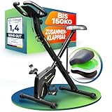 Neu Tretmann Hometrainer fahrrad Klappbar Set-extra bequem & leise- [RelaxFoam] bis 150KG Belastbar Ergometer, Heimtrainer fahrrad, Ergometer Heimtrainer Senioren, Fitnessbikes
