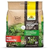 Neudorff NeudoHum Grünpflanzen- & PalmenErde – Torffreie Bio Erde, fördert gesunde Palmen und Grünpflanzen mit grünen Blättern wie z.B. Monstera, 10 Liter, Braun