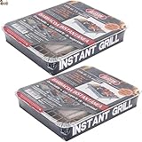 BricoLoco.com Einweg-Instant-Grill, Einweg-Grill zum Gebrauch und Ziehen – 800 Gramm Kohle und Grill – für Garten, Picknick, Ausflüge, Camping, in der Küche unter der Dunstabzugshaube. (2)