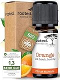 rooted.® BIO Orangenöl 10ml [100% NATURREIN] - Echte Orange - Citrus sinensis - Ätherisches Öl für Aromatherapie, Duftlampe, Diffusoren, Raumduft, Duftkerzen und -Seifen