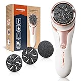 GRUNDIG Hornhautentferner elektrisch Hornhaut entfernen - schnell schöne Füße - Fußpflege Set mit Hochleistungsakku I IPX7 Fuß Pedi Pediküre (Hornhautentferner), Weiß