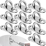 Augplatte Edelstahl M5 Augplatte mit Öse 10 Stück Wandöse Deckenöse Ösenplatte für Decksplatt Befestigungsösen Deckenhaken Hängessel Sonnensegel Befestigung