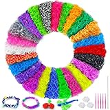 ROSHUKG 5100 Loom Bänder Set für Kinder, 24 Farben Gummibänder Set für Kinder Weben DIY Basteln Geschenk