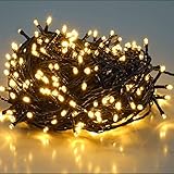 SALCAR 26m 360er LED Lichterkette Weihnachtsbaum (23m Lichterkette + 3m Stromkabel), 31V Christbaumbeleuchtung Außen mit 8 Modi und Memory, Warmweiß