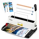 CGOLDENWALL Bindegerät Spiralbindung Metall, 34-Loch, Stanzt 15 Blätter (70g), Bindet 150 Blätter(70g), 3:1 Steigung, Bindemaschine mit Starter-Kit, Spiralbindegerät für Büro und Schule Dokume, A4