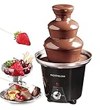 Nostalgia 3-Tier Elektrische Schokoladenbrunnenmaschine für Partys – Schmilzt Käse, Queso, Süßigkeiten und Likör – Zum Eintauchen von Erdbeeren, Apfelspalten, Gemüse und mehr– 710 Milliliter – Schwarz