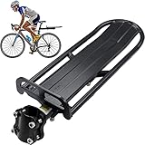 Universal Fahrrad Gepäckträger, Fahrradtasche, Schnellspanner, Cargotasche, Gepäckträger für Mountainbike, Fahrrad Gepäckträger Schnelle Montage, Schwarz Aluminium Pfostenhalterung 10 kg Kapazität