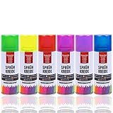 Bock op Kölle Kreidespray 6 Farben | Bunte Sprühkreide für Kinder & Party | Markierungsspray abwaschbar, wasserlöslich | Temporäre Kreidefarbe für Graffiti, Deko, 100ml (Bunt 6 Stück)