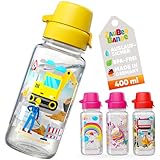 Trinkflasche Kinder auslaufsicher – Bagger – 400 ml – Kinder Trinkflasche Kohlensäure geeignet, BPA-frei aus Tritan, spülmaschinenfest, Easy-Clean – Made in Germany