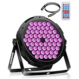90W LED Par Strahler, Czgor 60 LED RGB 3 in 1Bühnenlicht Partylicht mit Fernbedienung, 1M DMX Kable und 9 Lichtmodi, DMX 512 7CH Discolicht Scheinwerfer Bunt Beleuchtung für DJ Party Feste Show Bar
