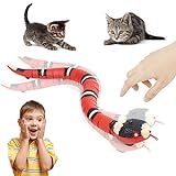 Adiwo Spielzeugschlange Katze, USB Aufladung Smart Sensing Schlangen Spielzeug Elektrisches Schlange Katzen Spielzeug Intelligente Schlangenspielzeug Spielzeugschlange für Katzen Streich