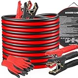 MAMIZO 12V/24V Überbrückungskabel, Startkabel Set Starthilfekabel, 6m 30mm² 1500A, den Schnellstart, mit Schutzhandschuhen, für PKW LKW kupferbeschichteten Aluminiumkabeln Starthilfekabel (6M)