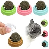 Xinstroe 4 Stück Katzenminze Balls Spielzeug für Katze, Drehbare Katzenminze Ball Katzenminze Bälle Wand Catnip Balls Toys für Katze