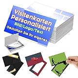 Visitenkarten Personalisiert, Personalisierte Visitenkarten mit Logo/Text Beidseitig bedruckte Visitenkarten Wasserdicht 300gms für Unternehmen, Kleinunternehmen