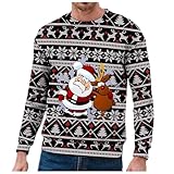 Angebote Tages blitzangebote Weihnachtspullover Herren Lustig Warm Sweatshirt Weihnachtsmann Druck Rundhals Pulli Farbvarianten Winddichter Pullover Hoodie Damen Sommerkleider Sale