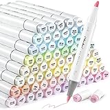 Ohuhu Marker Stifte Pastel mit 96 Farben, doppelseitige Farbspitze Brush Marker für Entwürfe und Comics, feiner Pinsel zum Skizzieren, Kalligraphieren, Zeichnen und Illustrieren