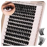 LASHVIEW W03 Wimpern Extensions, 168 Pieces Cluster Lashes, D Curl Volume Fake Lashes, Künstliche Wimpern mit Silk Plush Soft Fluffy, DIY Cluster Eyelash at Home Style (9-16mm Mix)