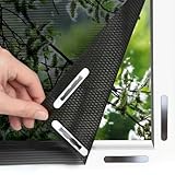 EASYmaxx Insect Protect Fliegengitter Fenster | zuschneidbares Moskitonetz | Insektenschutz Fenster bis 110 x 130 cm | Fliegennetz Magnet mit Pollenschutzgitter - leichte Montage ohne Bohren [Schwarz]