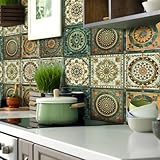 20 Stück Marokkanische Fliesenaufkleber 15x15 cm Vintage...