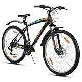 HILAND Mountainbike 27,5 Zoll, 18 Gang Herren und Damen MTB mit Doppelte Scheibenbremsen, 26 Zoll Mountainbike für Erwachsene mit Federgabel, MTB für Männer und Frauen, Orange