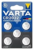 VARTA Batterien Knopfzellen CR2032, 5 Stück, Power on...