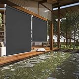 Riossad Senkrechtmarkise Vertikalmarkise Sonnenschutz Beschattung Wasserfest Balkonrollo für Balkon, Terrasse, Garten,140 x 240 cm (Anthrazit)