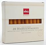 Eika 10243510 Baumkerzen durchgefärbt naturgelb, 20er Pack 10,5cm x 1,25 cm