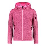 CMP - Kinder-Knit-Tech-Jacke mit Fester Kapuze, Rosa Fluo-Feuerzeug, 128