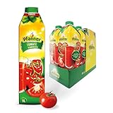 Pfanner Tomatensaft im Vorratspack – Fruchtsaft, fein püriert, fruchtig-würzig und mit 100% natürlichen Zutaten – 99% Saftgehalt aus Tomaten (8 x 1 l)