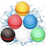 Wasserbomben Wiederverwendbar, Wasserbomben Selbstschließend, Eine Sekunde schnelles Füllen, Geeignet für Kinder, Erwachsene, Wasserschlachten, Pool-Party, Strand, Wasserpark, Outdoor - 6 Stück