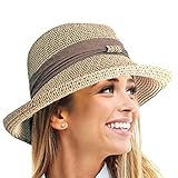TOSKATOK® Ladies Womens Adjustable Summer Sun Hat Fashion Foldable Roll Brim Trilby Bowler-1