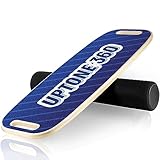 UpTone360 Balance Board aus Lindenholz | Wackelbrett mit Rolle als Perfekter Gleichgewichtstrainer | sicher, robust & extrem langlebig | ideales Fitness Zubehör für Zuhause (blau)