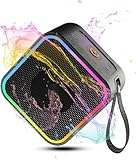 Dyurwa Bluetooth Lautsprecher mit Tiefer Bass, Musikbox Bluetoot h 5.3 mit Dual Lautsprecher, 10H Akku, Tragbarer Box Freisprechen, RGB Licht, Bluetooth Speaker IPX6 Wasserdicht für Party, Outdoor