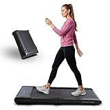 Sportstech sWalk Fold, Klappbares Laufband mit LED-Beleuchtung, App-Steuerung, bis 6 km/h, kompakt mit Transportrollen, leise Treadmill für Zuhause, Home Office & Schreibtisch, bis 120 kg