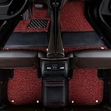 Vollflächige Auto Fußmatten Für MERCE E Class 2002-2009 W211, Autoteppich Fußteppich Fahrzeug Wasserdicht Abriebfest Allwetterschutz Innere Zubehör,Black + red line + Black red Silk Circle