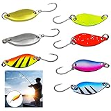 Fishing Forellen Spoon Set,Forellenköder Set,Spoons Forelle,Forellen Blinker Set,Trout Spoon,Forellen Angeln Köder,Einzelhaken für Hecht Zander Barsch Forelle,7 Spoons 2,5g