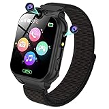 PTHTECHUS Smartwatch Kinder - 1.68'' Uhr Telefon für Mädchen Jungen mit Anruf, SOS, 18 Spiele, Musik, Kamera, Wecker, Taschenlampe, Kinderuhr Telefonieren Smart Watch Kids Geschenk