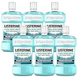 LISTERINE Cool Mint Mild (6 x 500 ml), antibakterielle Mundspülung mit ätherischen Ölen & ohne Alkohol, Mundwasser bekämpft wirksam Bakterien, perfekte Ergänzung zur täglichen Zahnpflege