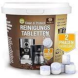 Coffeeano 80x 2-Phasen Reinigungstabletten für Kaffeevollautomaten und Kaffeemaschinen. Ideale Reinigung für Delonghi, Siemens, EQ Series, Jura usw. durch 3.5% Wasserstoffperoxid Zusatz