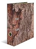 HERMA 19653 Ordner A4 Natur Holz, 7 cm breit, Motiv Aktenordner aus Pappe mit Innendruck für Schule & Büro, stabiler Kinder Ringordner aus Karton für Jungen & Mädchen