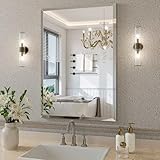 Rahmenloser Badezimmerspiegel für die Wand, 45,7 x 66 cm, abgeschrägter Badezimmer-Schminkspiegel, moderner rechteckiger Badezimmerspiegel für Schlafzimmer, Eingangsbereich, Wohnzimmer, kann