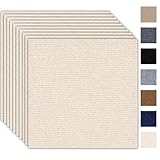 Selbstklebende Teppichfliesen 30x30cm Selbstliegend - 10 Stück Set - 0.9m² - Teppichboden, Teppich Fliesen mit Rückendeckung, Strapazierfähiger Teppich Bodenbelag für Wohnung, Büro, Gewerbe, Beige
