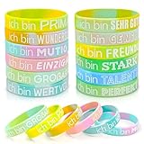 NHYDZSZ 12 Stile Motivationsarmbänder auf Deutsch mit Inspirierenden Sprüchen Silikon Armbänder, Inspirierende Silikon Armbänder, Powerarmbänder Set für Teens Damen Herren