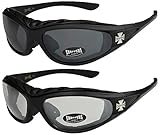 X-CRUZE 2er Pack Choppers 911 Sonnenbrillen Motorradbrille...