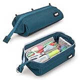 ZIPIT Lenny Federmäppchen | Großes Mäppchen für Schule und Büro | Etui, Kosmetiktasche mit breite Öffnung | Federmappe Blaugrün