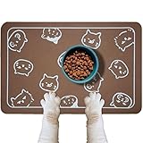 CEWROM Napfunterlage Hunde und Katze, Saugfähige Hundenapf Unterlage, rutschfeste Futtermatte Hund, Leicht zu Reinigende Unterlage Hundenapf mit 100% Gummisohle (30x50cm)