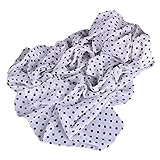 Frauen Polka Dots Print weicher Chiffon-Schal Wrap Wraps Schal Schals Männer Mütze Und Schal (White, One Size)